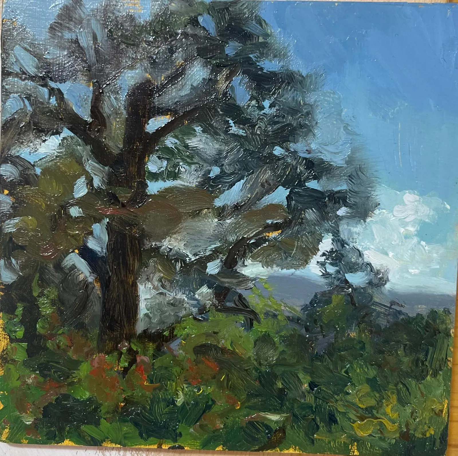 For a Time I Was Nothing, Oil on wood panel, 2026 — T. Cheung-Damonte