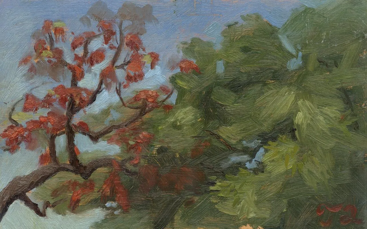 When We Are Holding Each Other, Oil on wood panel, 2026 — T. Cheung-Damonte